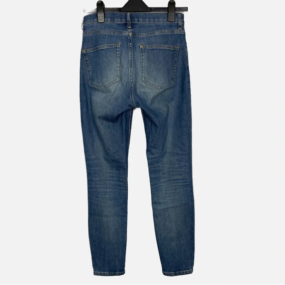 Everlane Jeans Denim Size 27 Regular Medium Blue Faded Whiskered Tapered - Picture 3 of 8